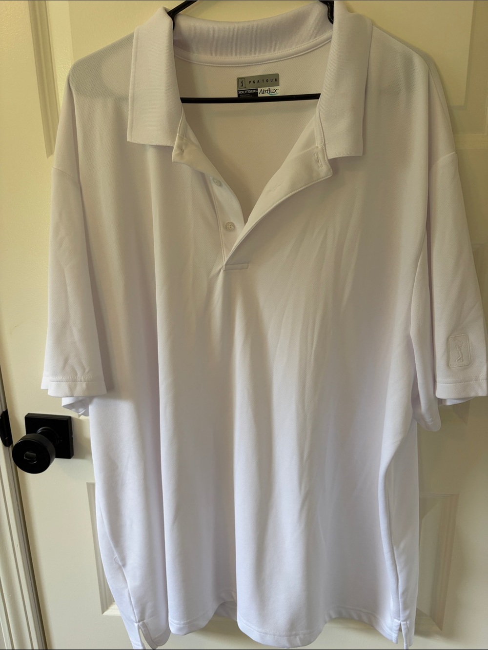 PGA Tour Men's White Performance Golf Polo